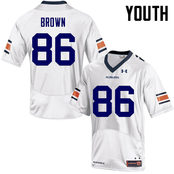 Youth Auburn Tigers #86 Tucker Brown College Football Jerseys-White - Click Image to Close